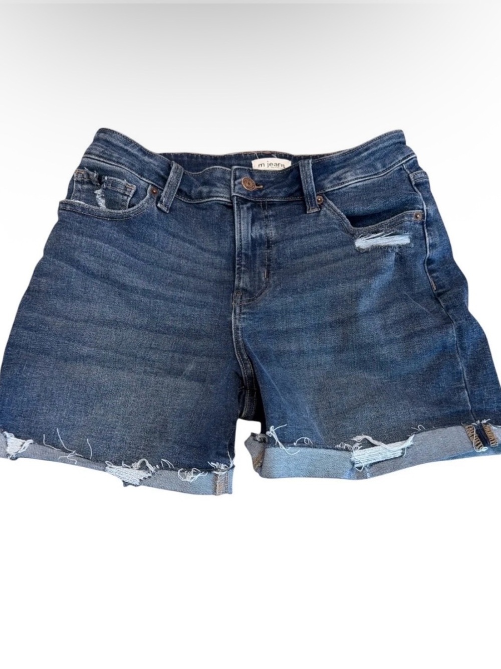 Maurices M Jeans High Rise Distressed Denim Shorts Size 10